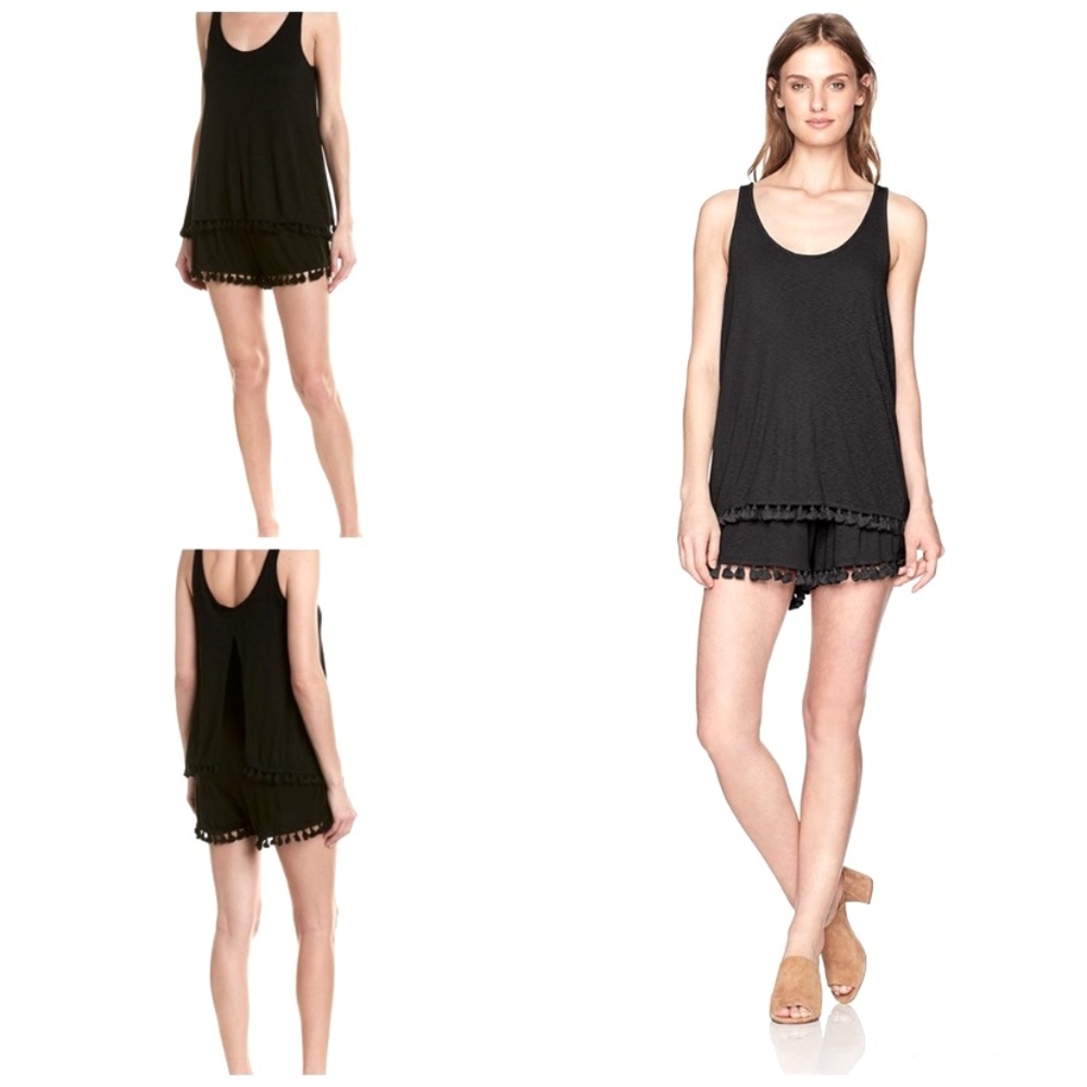 Michael Stars Black Tassel Hem Romper size M